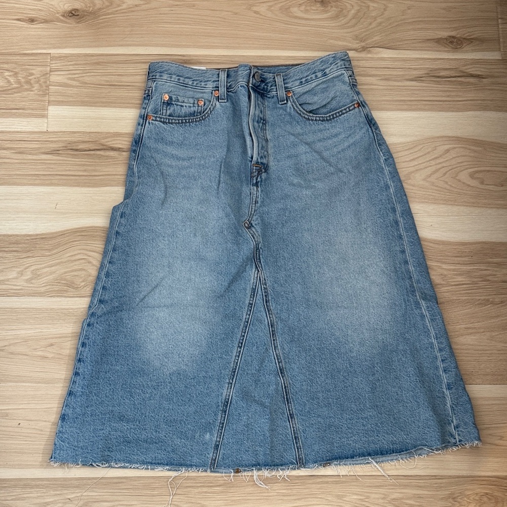 Levi's denim A-line midi skirt
